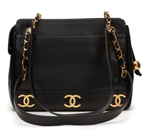 chanel black cavier leather shoulder bag|vintage Chanel caviar shoulder bag.